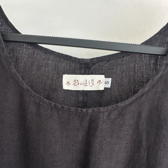 Bodil Linen Top Womens Small Lagenlook Asymmetric Cottage Flowy Boho Coastal - Picture 4 of 13